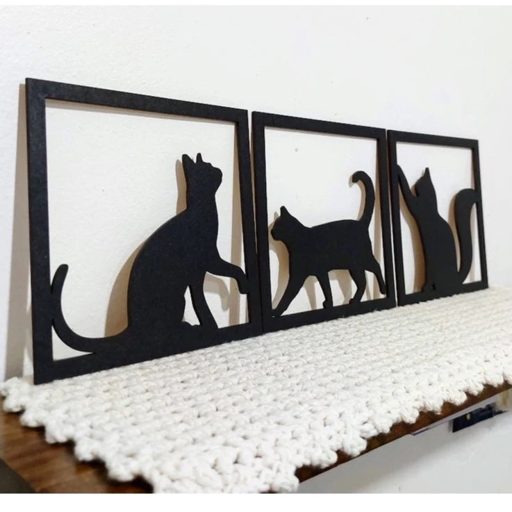 Quadros Decorativos de Gato - 3 Gatos (Quadros)