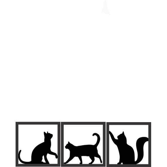 Quadros Decorativos de Gato - 3 Gatos (Quadros)