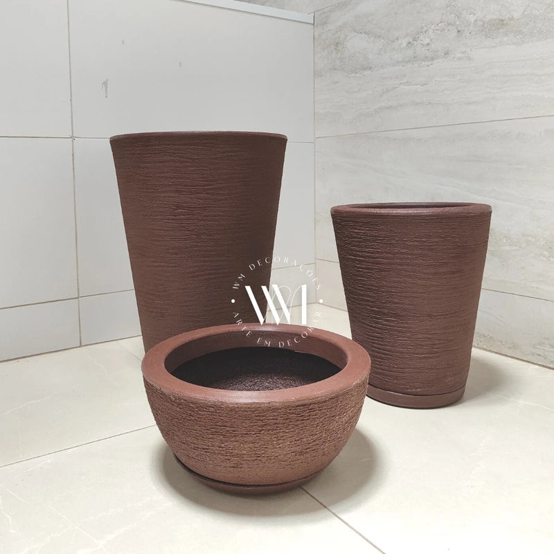 Vasos Coluna + Bacia Decorativa Texturizados