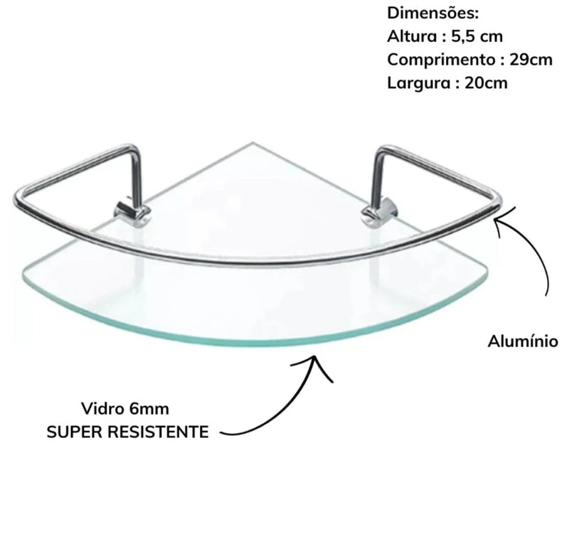 Conjunto Porta Shampoo de Vidro - 3 Peças