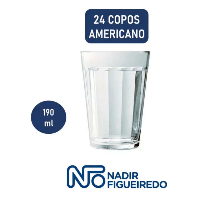 Copos Americanos de Vidro - 190 ml - 6/12/24 Unidades