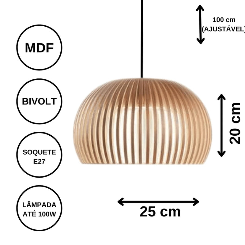 Luminária de Teto - Madeira MDF