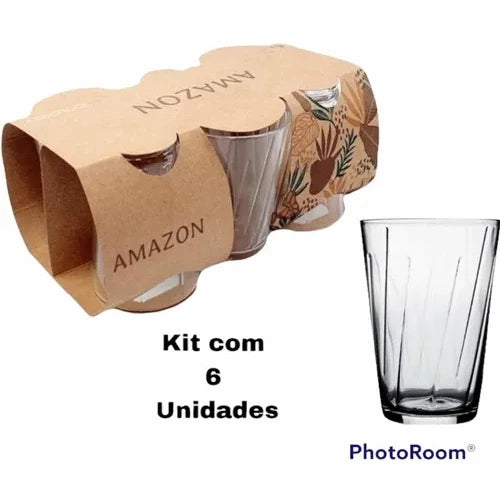 Copos de Vidro Amazon-  190 Ml - 6 Unidades