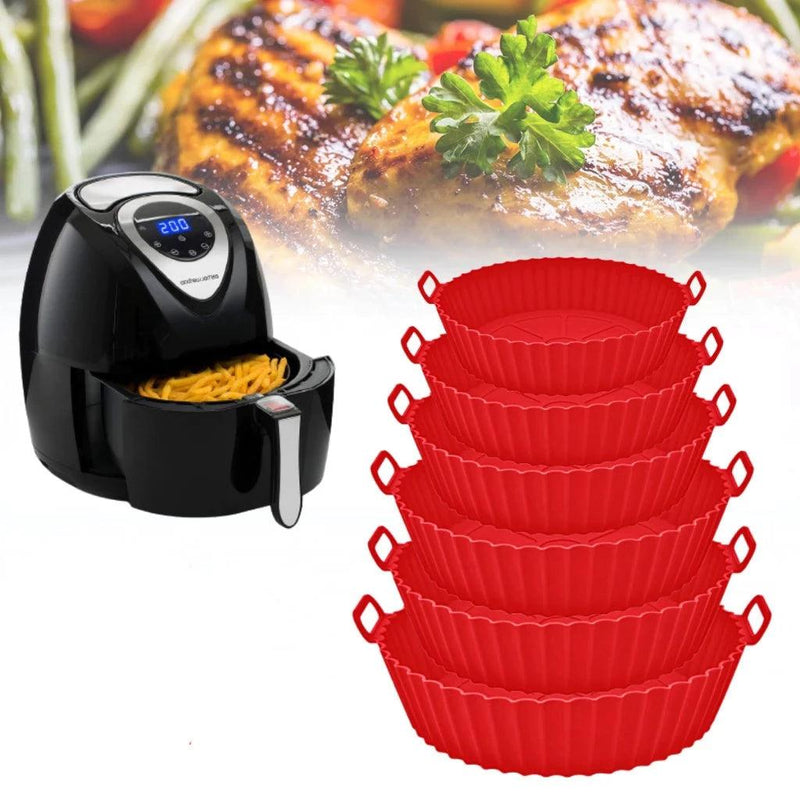 Conjunto 6 Forma de Silicone para Air Fryer com Alça