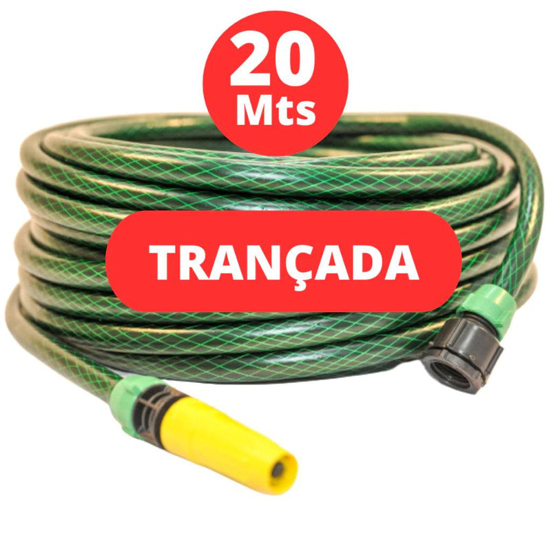 Mangueira De Jardim Trançada Reforçada- Com Conector e Esguicho