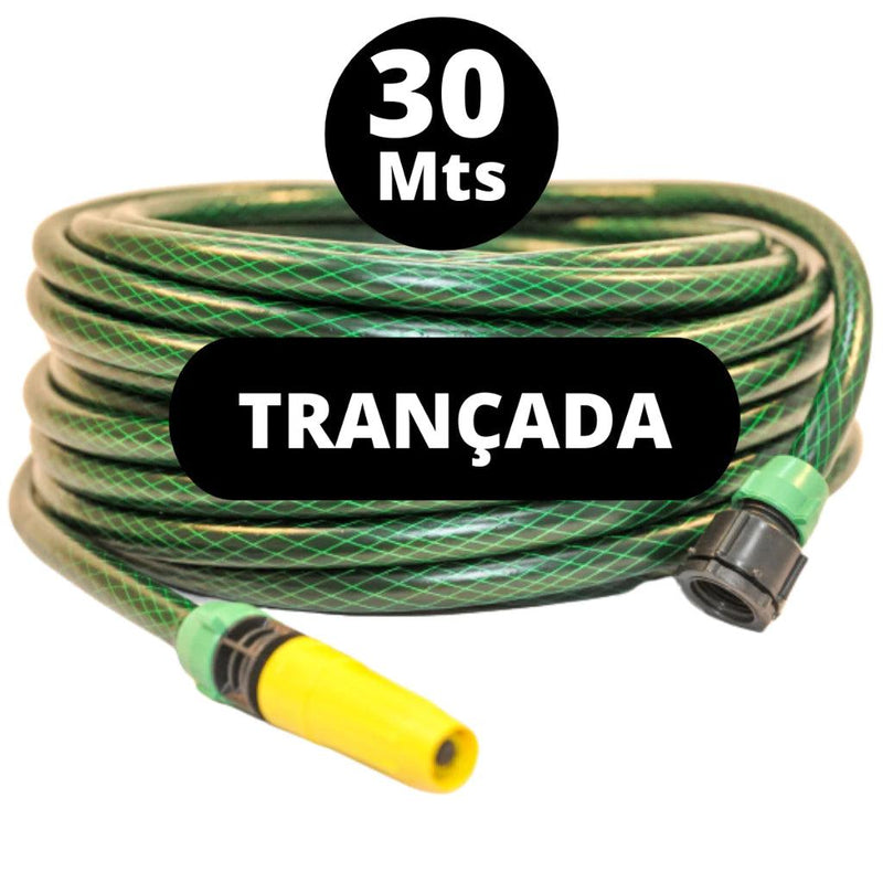 Mangueira De Jardim Trançada Reforçada- Com Conector e Esguicho