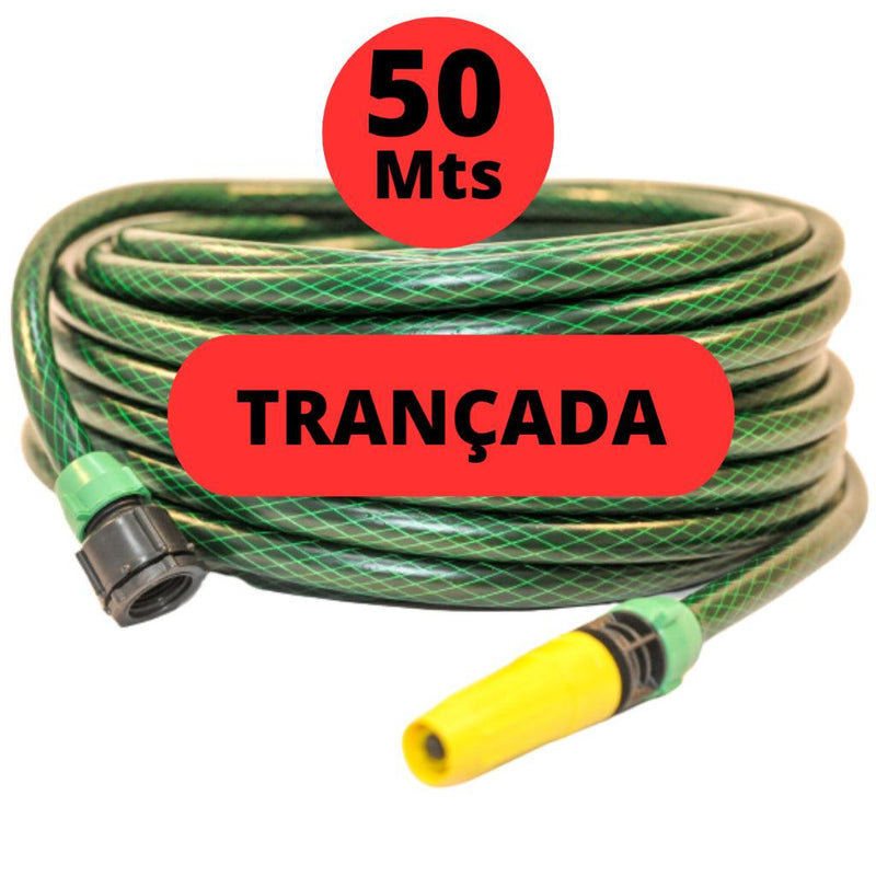 Mangueira De Jardim Trançada Reforçada- Com Conector e Esguicho