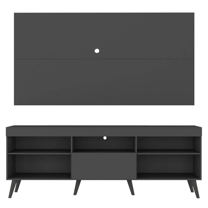 Rack com Painel TV 65" Retrô Multimóveis - Preto