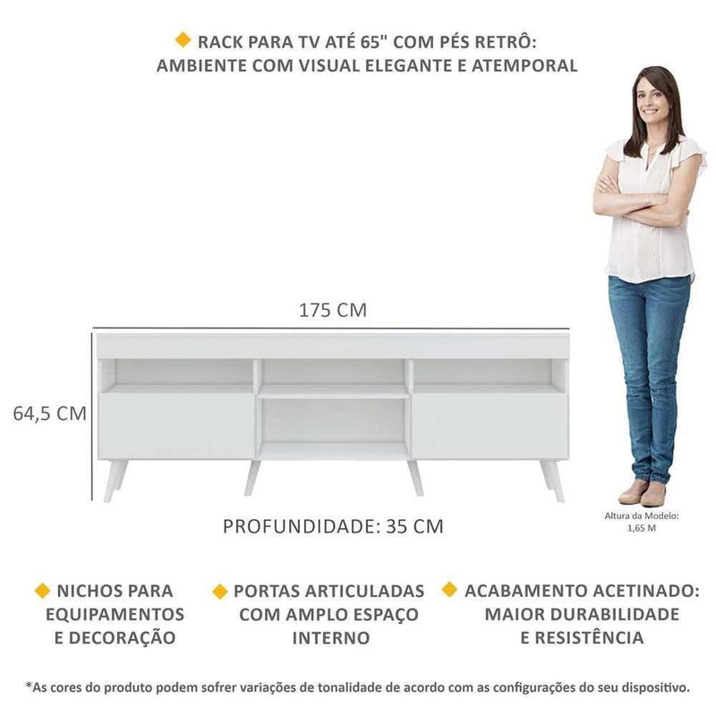 Rack TV 65" Multimóveis - Branco