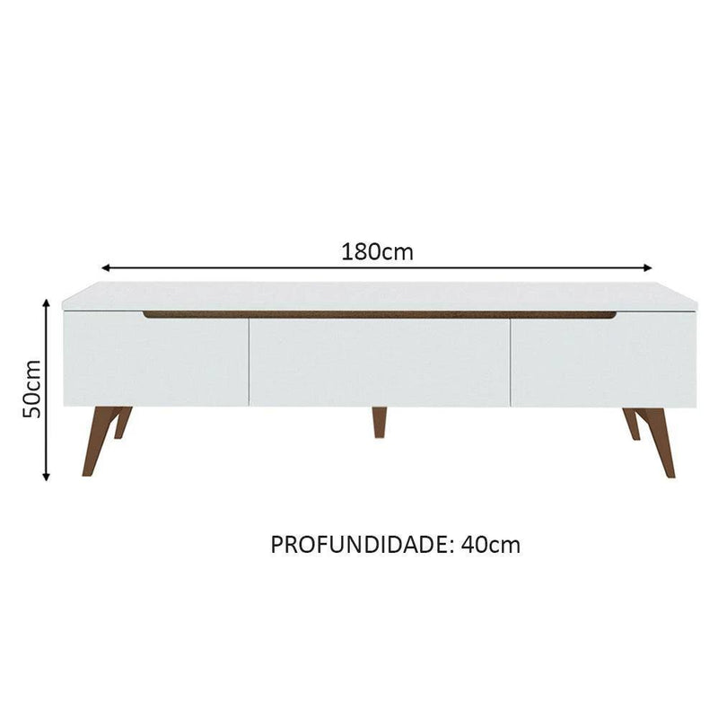 Rack Retrô para TV até 75 Polegadas - Branco