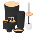 Conjunto De Banheiro Lavabo Com 6 Peças Bambu