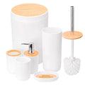 Conjunto De Banheiro Lavabo Com 6 Peças Bambu